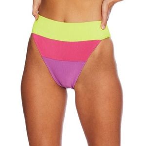 Brand New With Tags,  Beach Riot ALEXIS bikini BOTTOM in LIME PUNCH COLORBLOCK